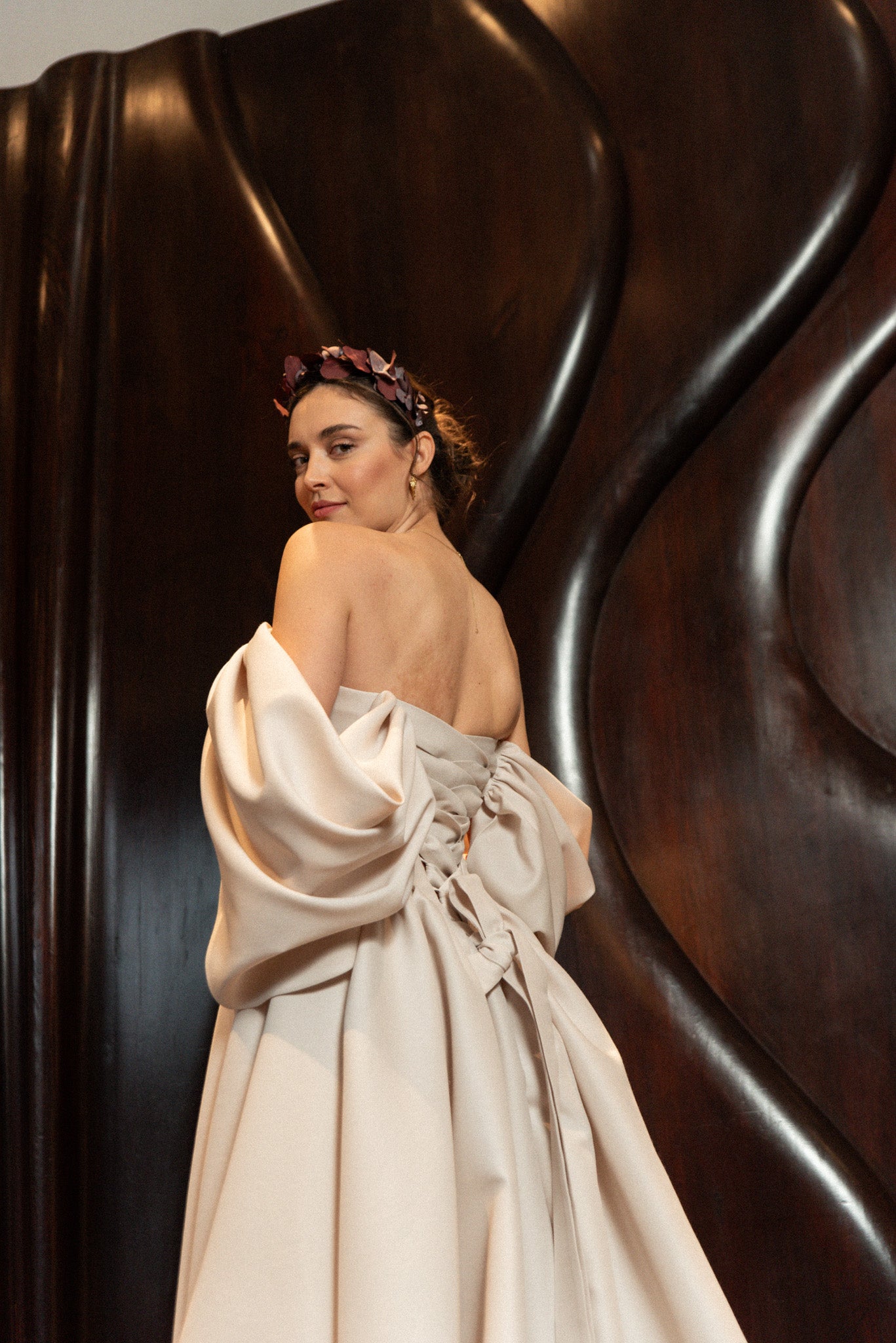 Květinová čelenka bordeaux